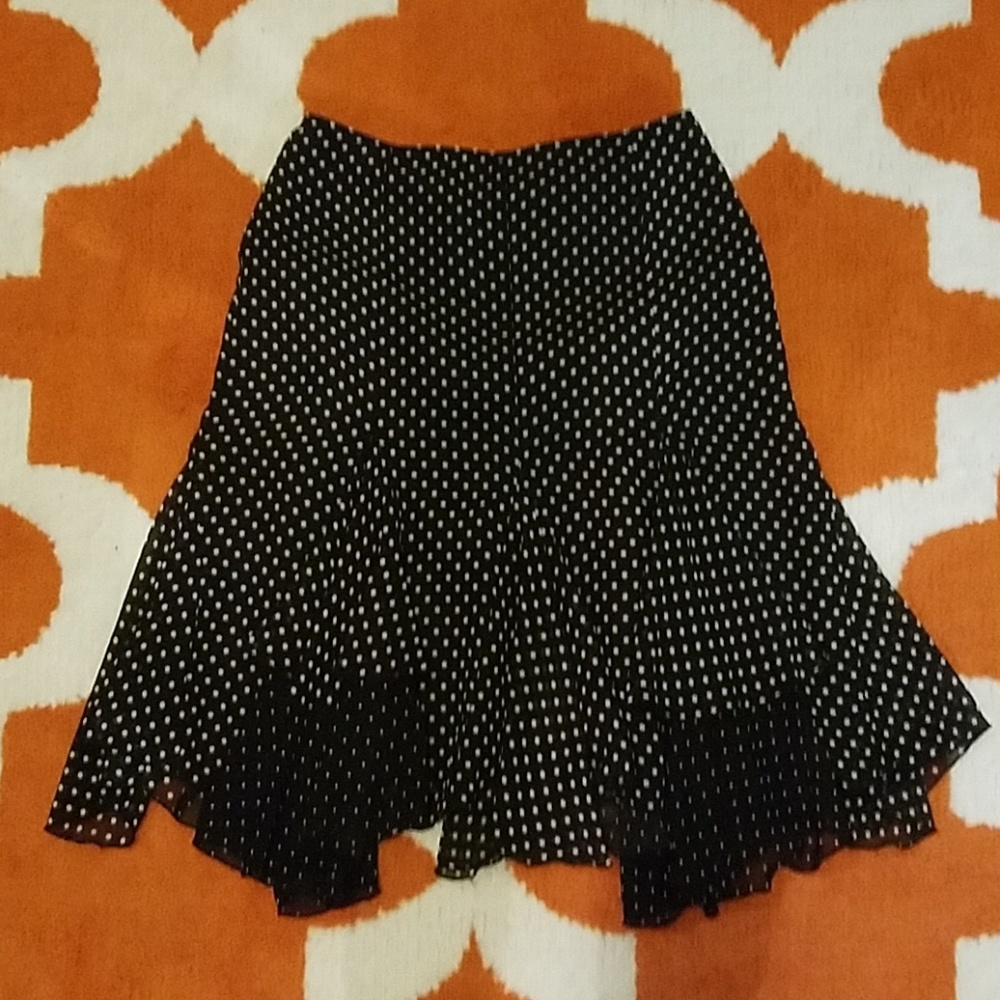 Black and white polka dot skirt